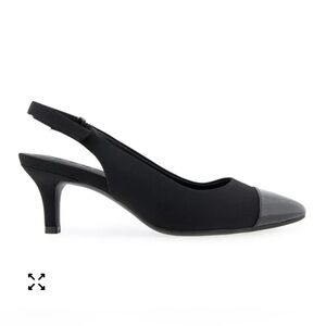 New Aerosoles Levi Black Slingback Kitten Heels